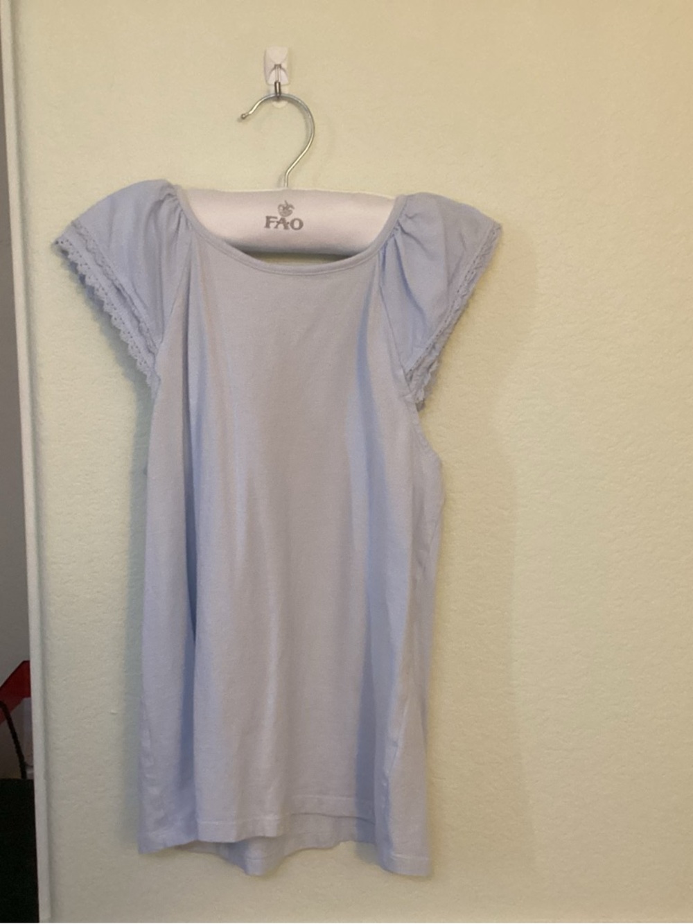 Janie & Jack Light Blue Lace Flutter Sleeve Top Size Girls (16)